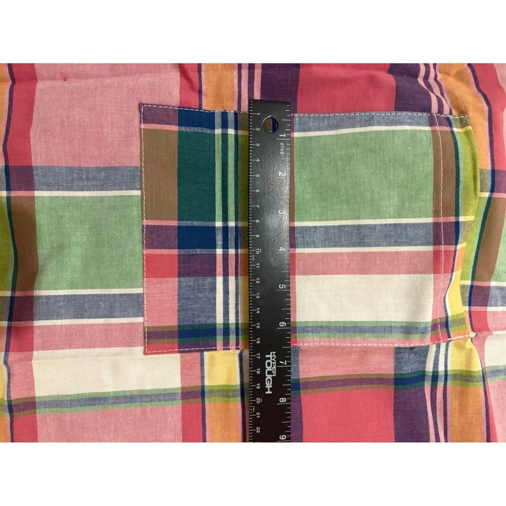 At Home With Waverly Fabrics Plaid Kitchen Apron with‎ Pocket Tie Waist